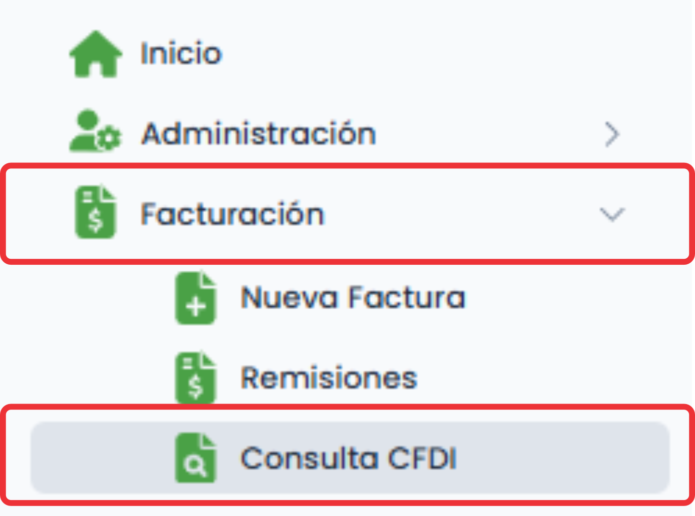 Ir a Facturación - Consulta CFDI